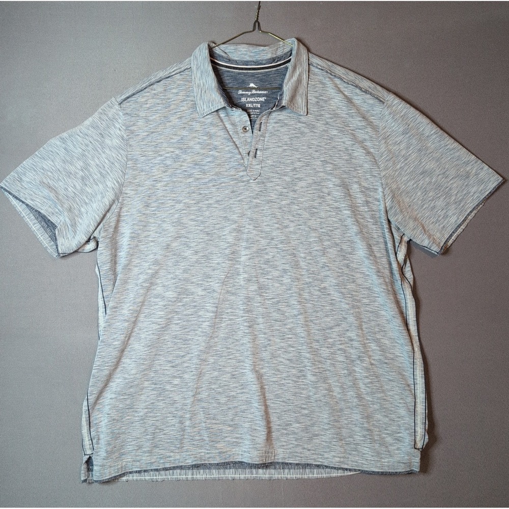 Tommy Bahama Island Zone Polo Mens Gray XXL Short Sleeve Golf Shirt